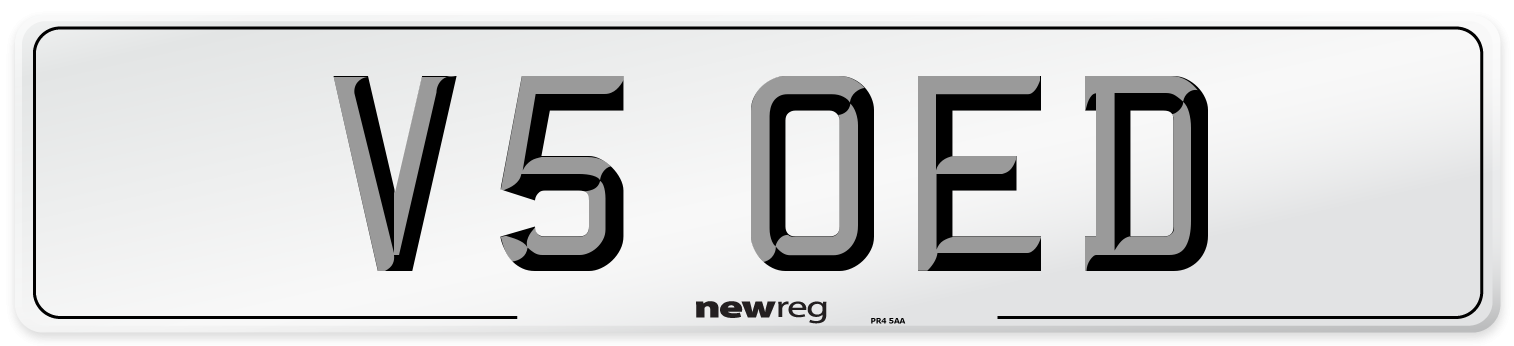 V5 OED Number Plate from New Reg